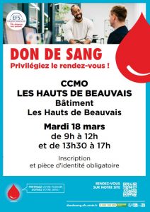 Don du sang - 3 mars 2025 - ccmo mutuelle